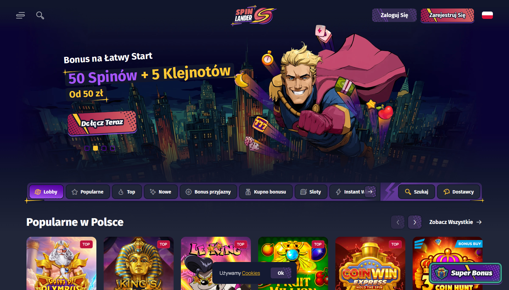 Spin Lander logo kasyno online